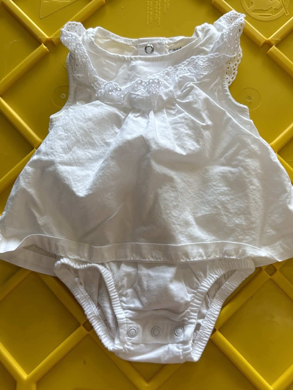 Carter's White Eyelet Trim Baby Bodysuit